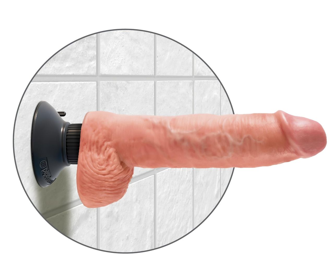 King Cock 10 tapadókorongos vibrátor (25 cm) - natúr King Cock 10 tapadókorongos vibrátor (25 cm) - natúr