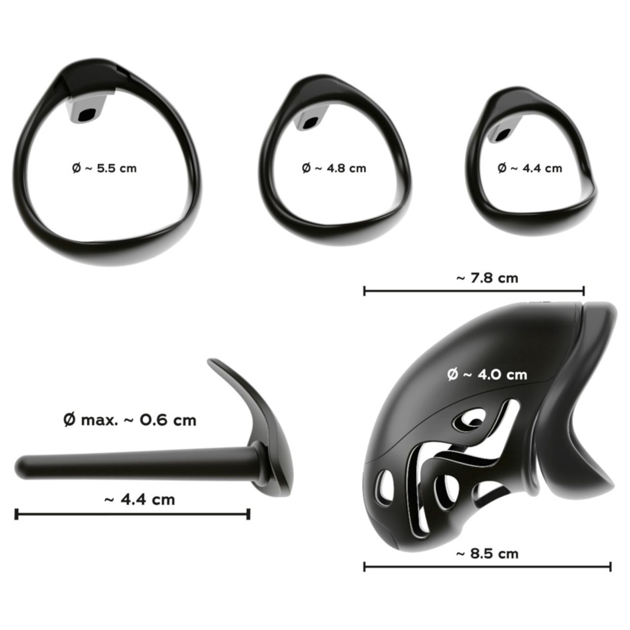 You2Toys - péniszketrec péniszpluggal (fekete) You2Toys - péniszketrec péniszpluggal (fekete)