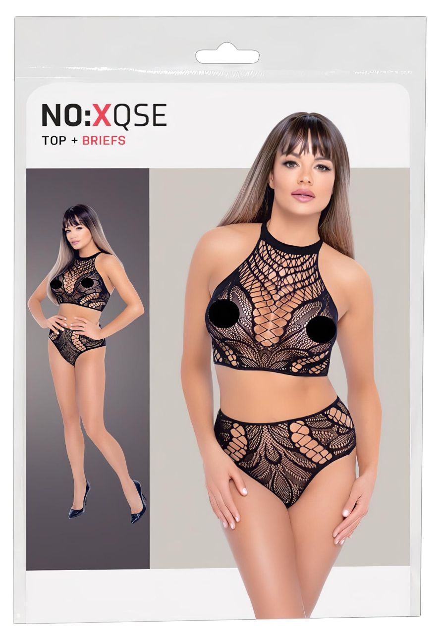 NO:XQSE - két részes necc ruha - fekete (S-L) NO:XQSE - két részes necc ruha - fekete (S-L)