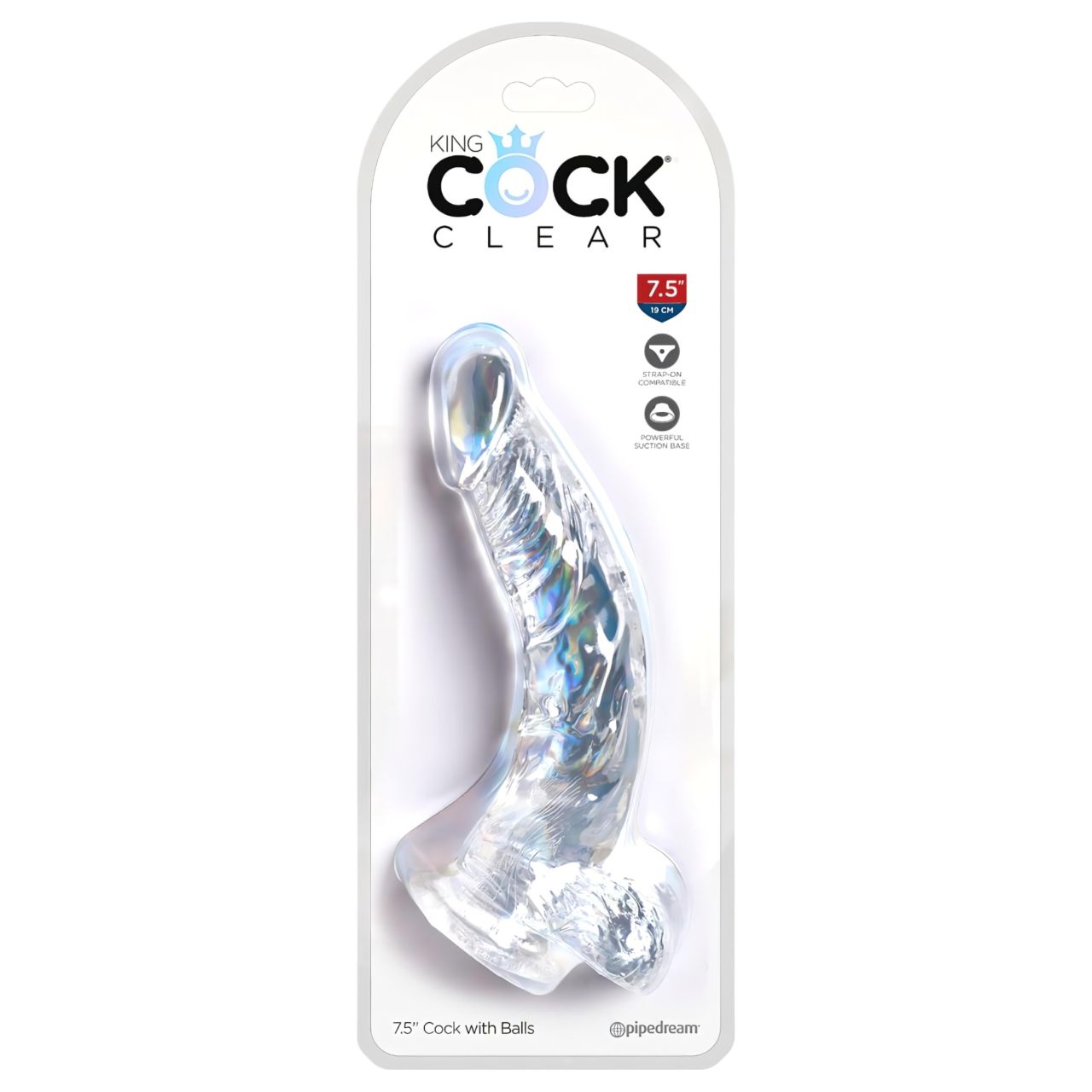 King Cock Clear 7,5 - tapadókorongos, herés dildó (19cm) King Cock Clear 7,5 - tapadókorongos, herés dildó (19cm)