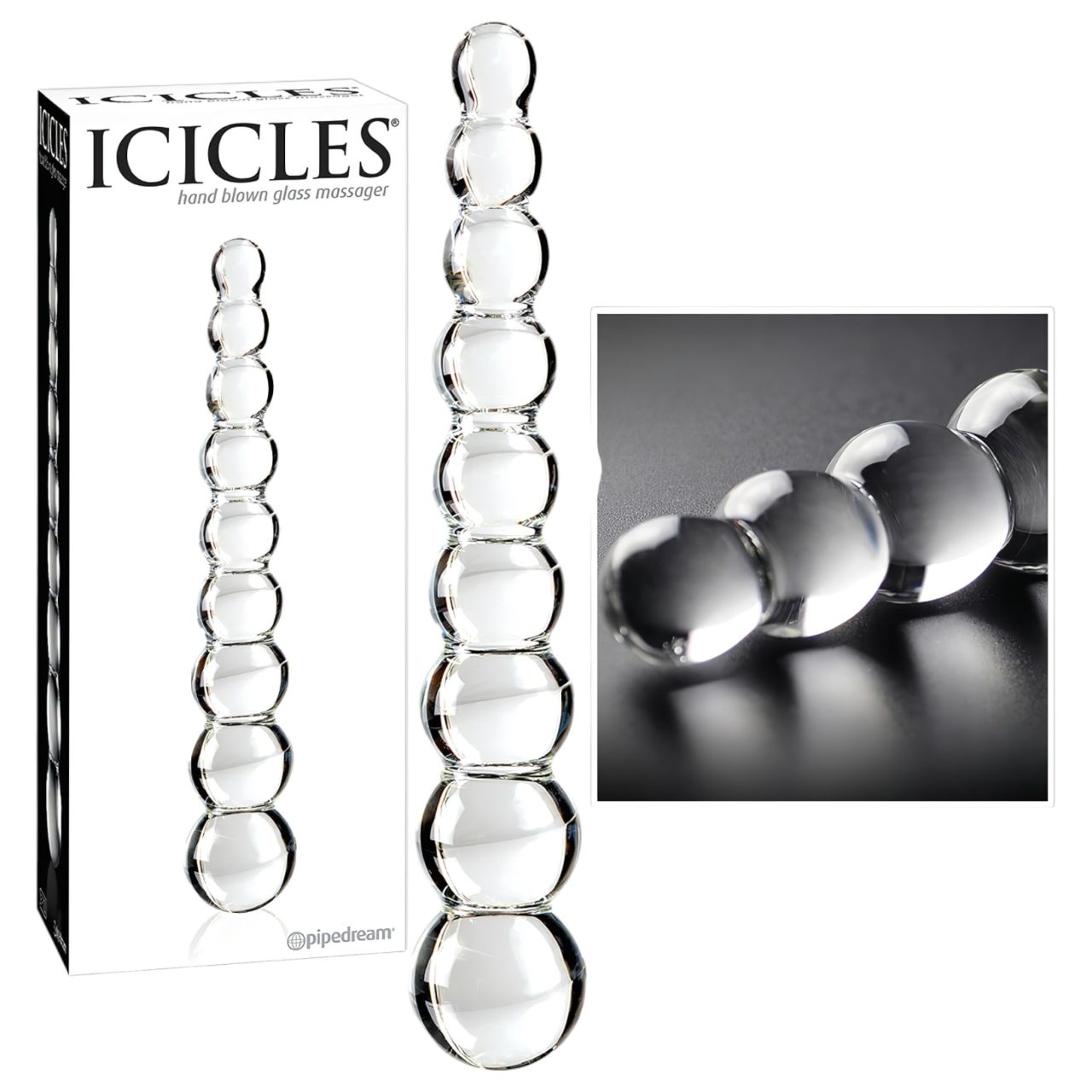 Icicles No. 2 - gömbös üveg dildó (átlátszó) Icicles No. 2 - gömbös üveg dildó (átlátszó)