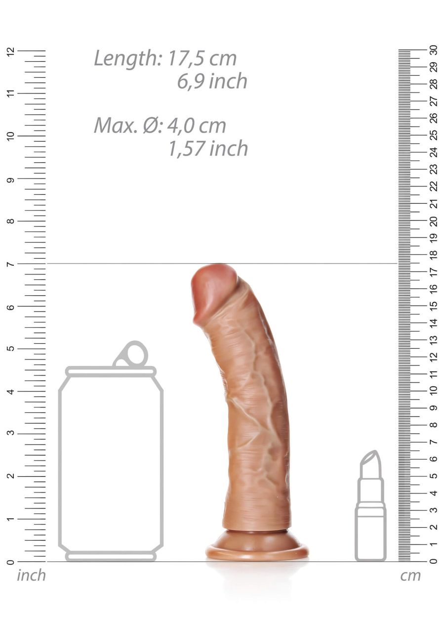 RealRock - realisztikus dildó - 15,5cm (sötét natúr) RealRock - realisztikus dildó - 15,5cm (sötét natúr)
