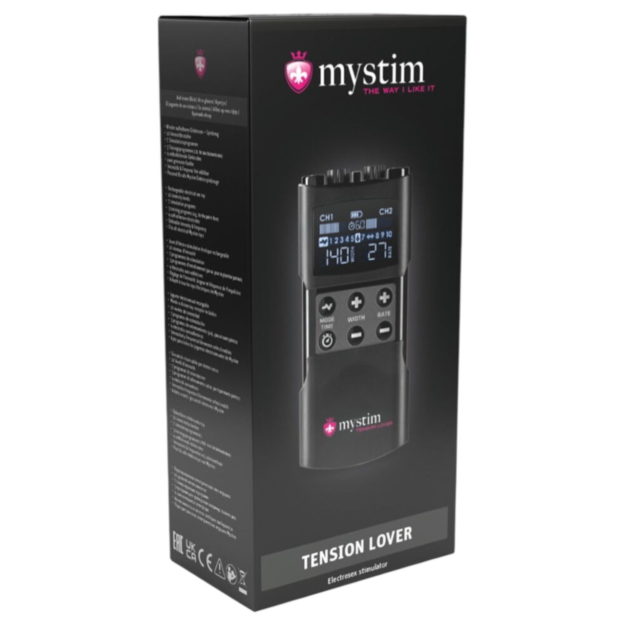 mystim Tension Lover 2 - digitális elektro szett (fekete)