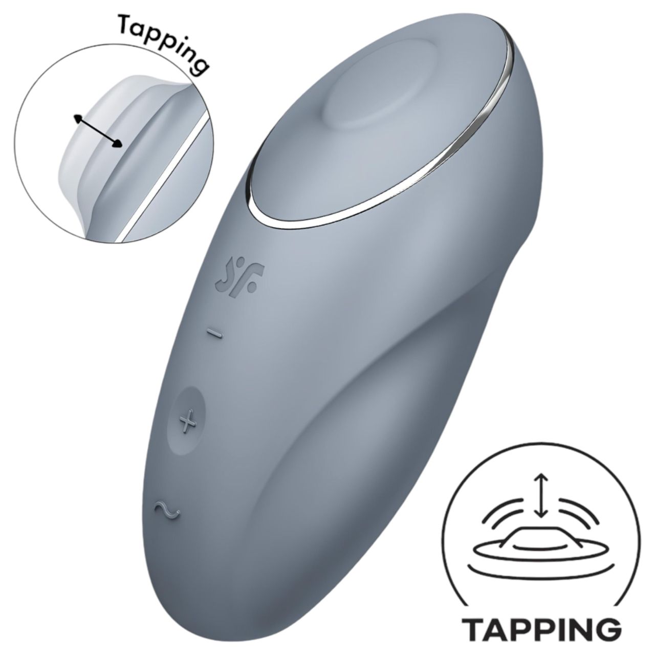Satisfyer Tap & Climax 1 - 2in1 csikló vibrátor (szürke) Satisfyer Tap & Climax 1 - 2in1 csikló vibrátor (szürke)