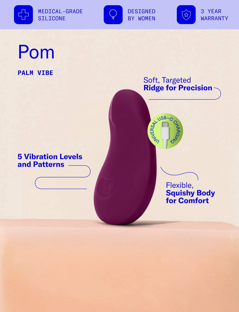 Dame Pom - akkus csikló vibrátor (lila) Dame Pom - akkus csikló vibrátor (lila)