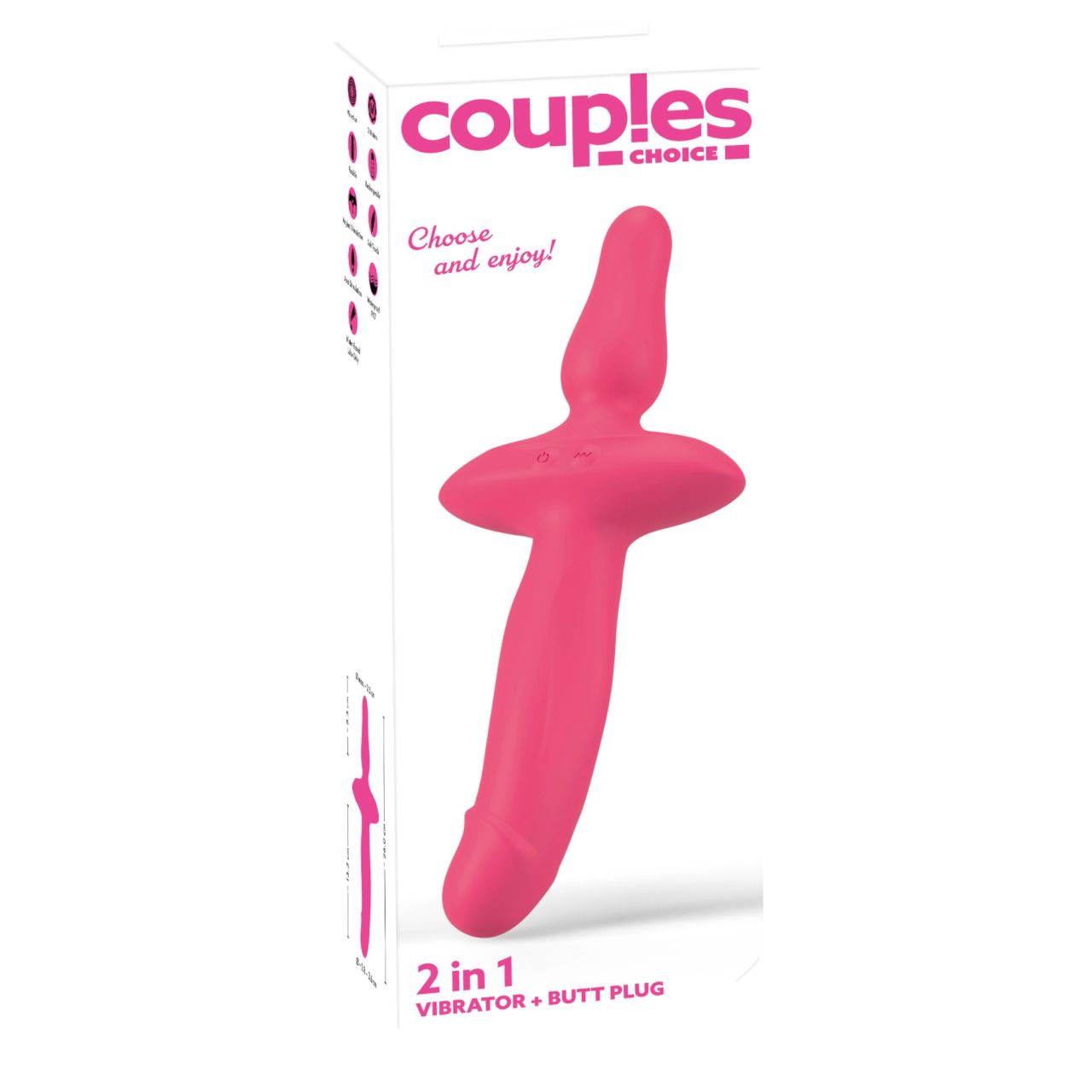 Couples Choice - 2in1 vibrátor és anál plug (pink) Couples Choice - 2in1 vibrátor és anál plug (pink)