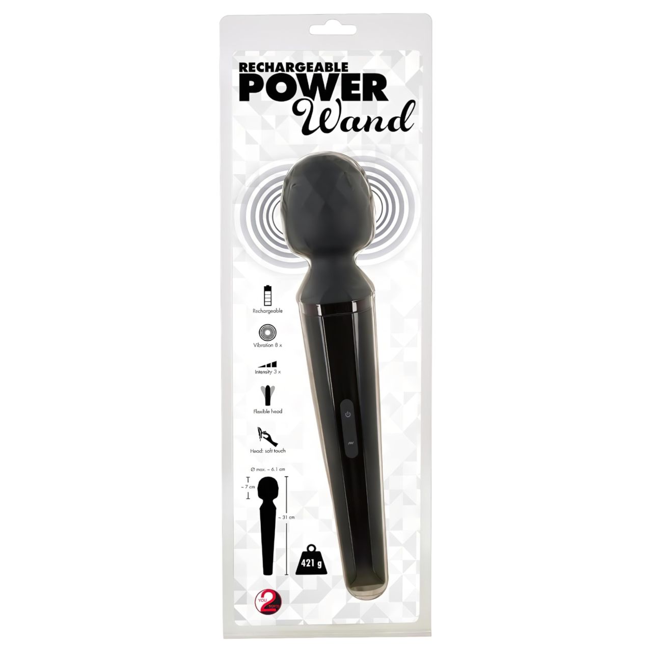 You2Toys Power Wand - akkus, masszírozó vibrátor (fekete) You2Toys Power Wand - akkus, masszírozó vibrátor (fekete)
