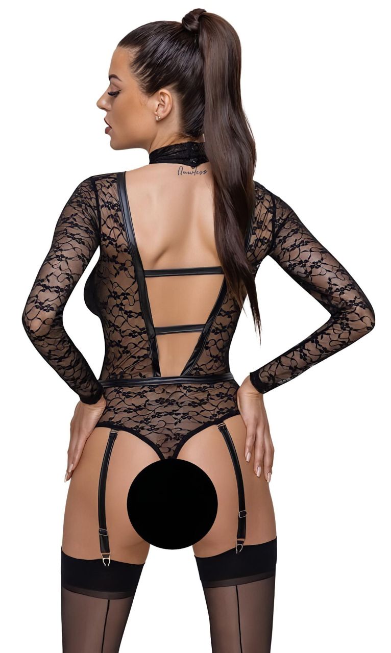 Cottelli - átlátszó, pántos body (fekete) Cottelli - átlátszó, pántos body (fekete)