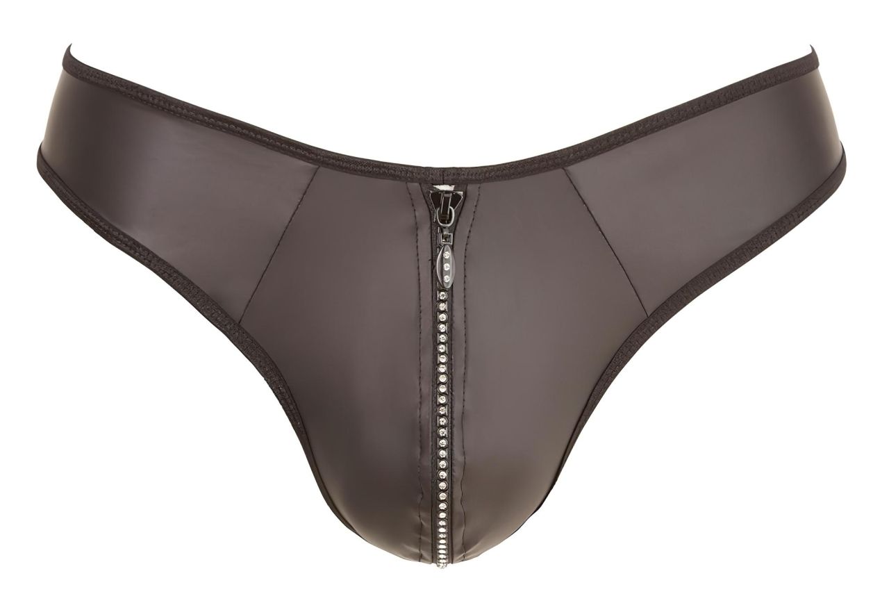 Svenjoyment - fényes férfi tanga strasszos cipzárral (fekete) Svenjoyment - fényes férfi tanga strasszos cipzárral (fekete)