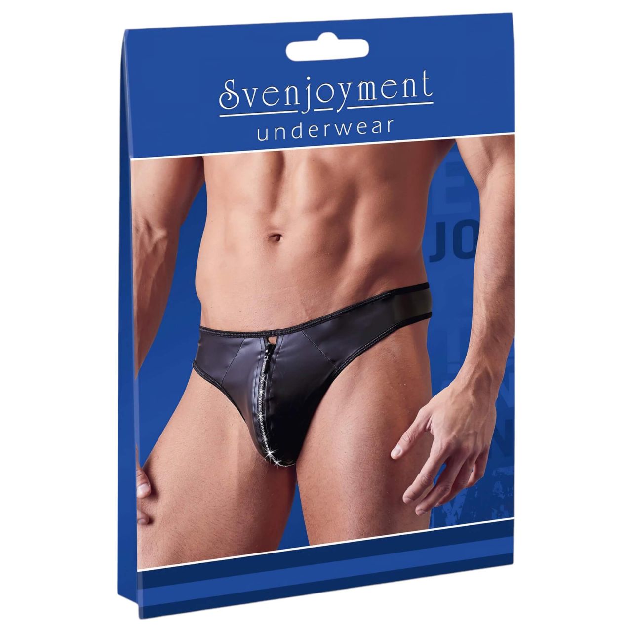 Svenjoyment - fényes férfi tanga strasszos cipzárral (fekete) Svenjoyment - fényes férfi tanga strasszos cipzárral (fekete)