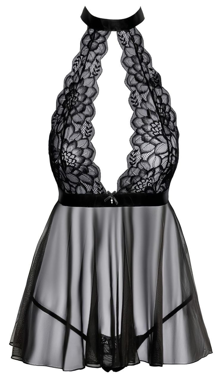 Kissable - nyakpántos, csipke babydoll (fekete) Kissable - nyakpántos, csipke babydoll (fekete)