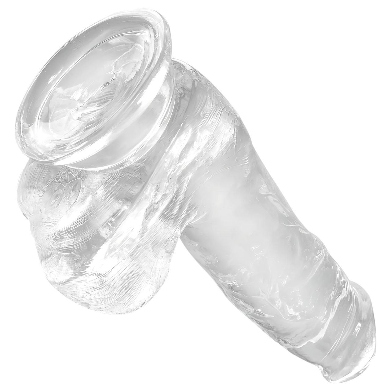 King Cock Clear 6 - tapadókorongos, herés kis dildó (15cm) King Cock Clear 6 - tapadókorongos, herés kis dildó (15cm)