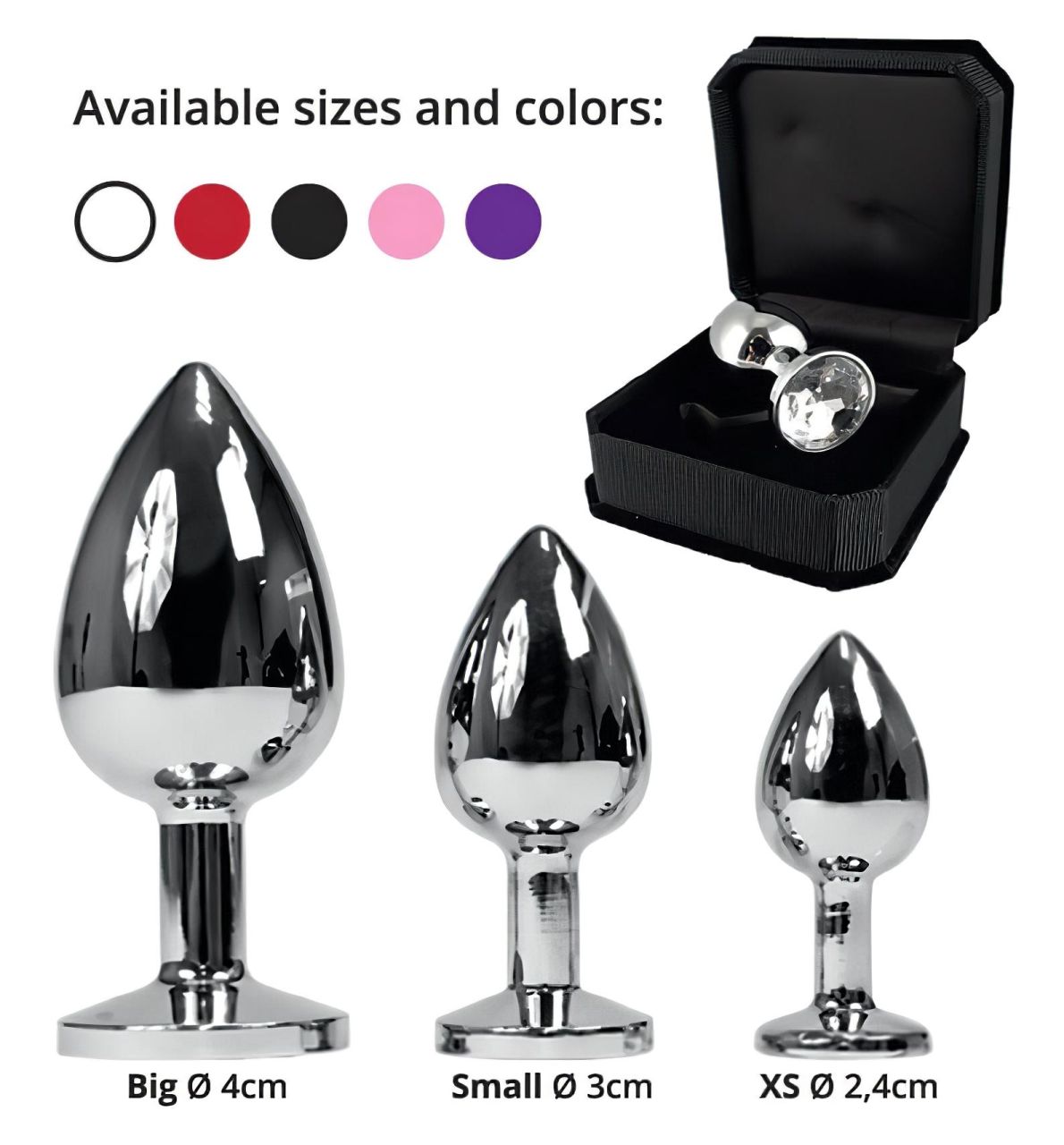 Rimba XS - fekete köves, fém anál plug (ezüst) Rimba XS - fekete köves, fém anál plug (ezüst)