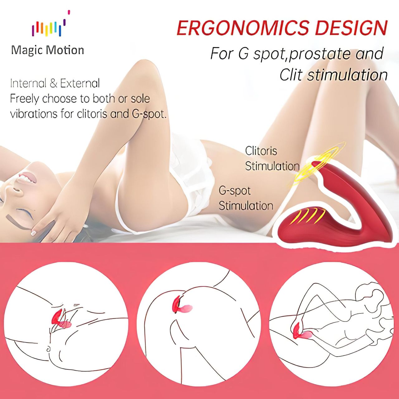 Magic Motion Umi - okos, akkus felcsatolható vibrátor (piros) Magic Motion Umi - okos, akkus felcsatolható vibrátor (piros)