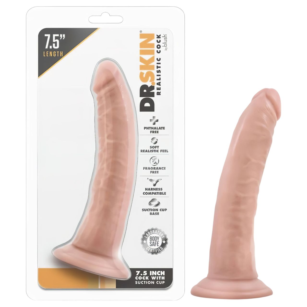 Dr. Skin 7,5 - tapadókorongos élethű dildó - natúr (17,5cm) Dr. Skin 7,5 - tapadókorongos élethű dildó - natúr (17,5cm)