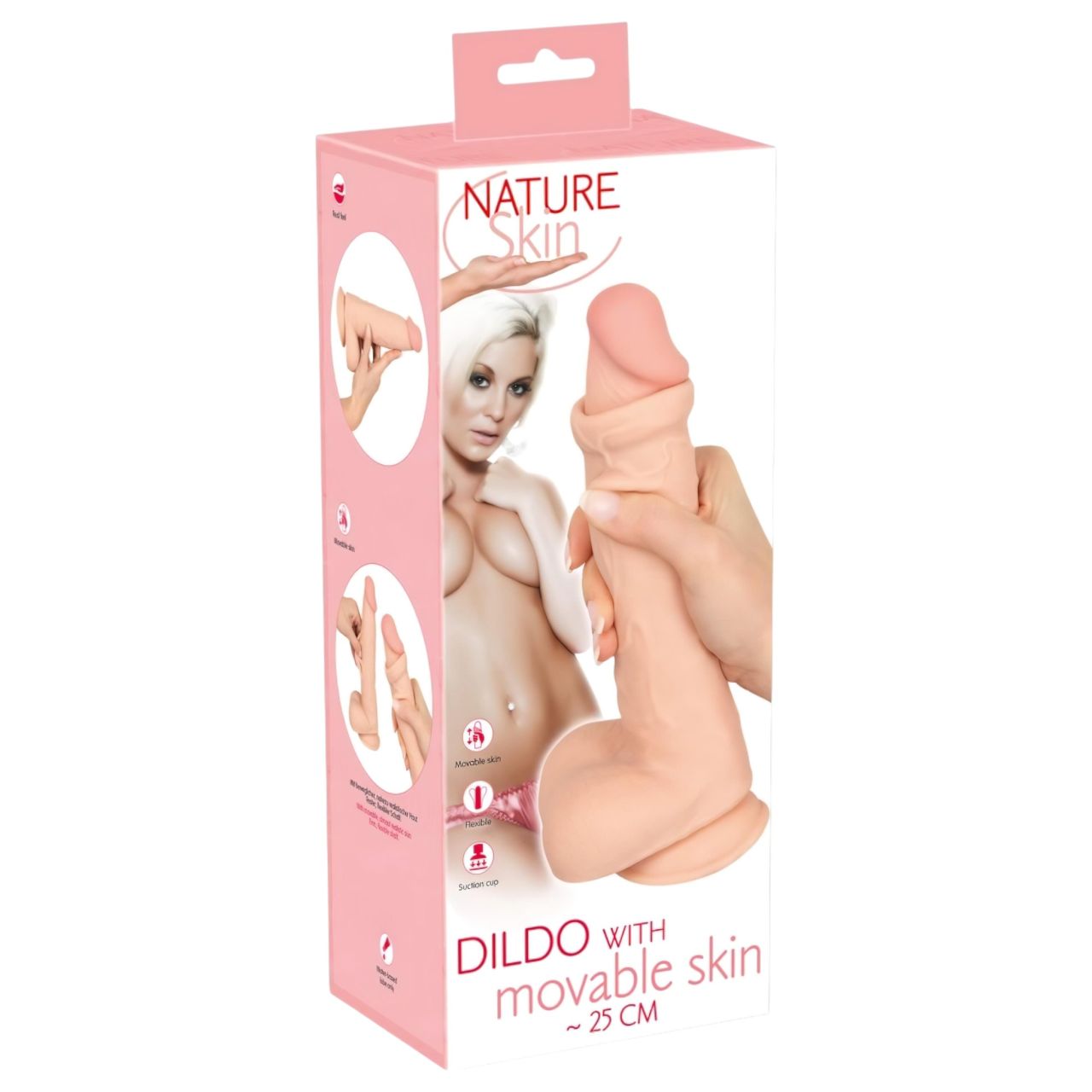 Natute Skin - dildó bőrrel - 25cm (natúr) Natute Skin - dildó bőrrel - 25cm (natúr)