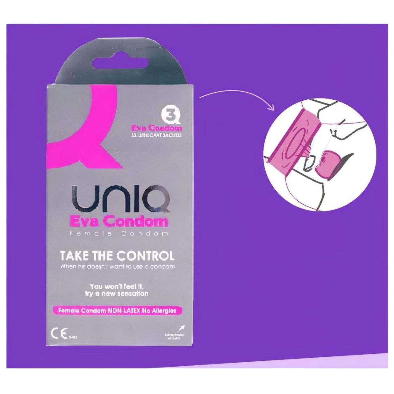 Uniq Eva - latexmentes női óvszer (3db) Uniq Eva - latexmentes női óvszer (3db)