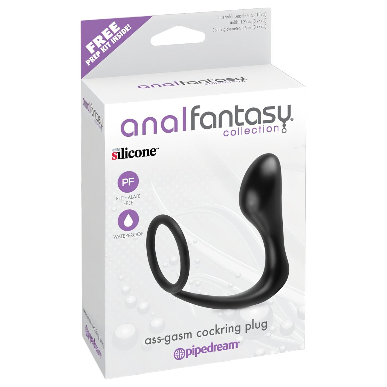 analfantasy ass-gasm - anál plug péniszgyűrűvel (fekete) analfantasy ass-gasm - anál plug péniszgyűrűvel (fekete)