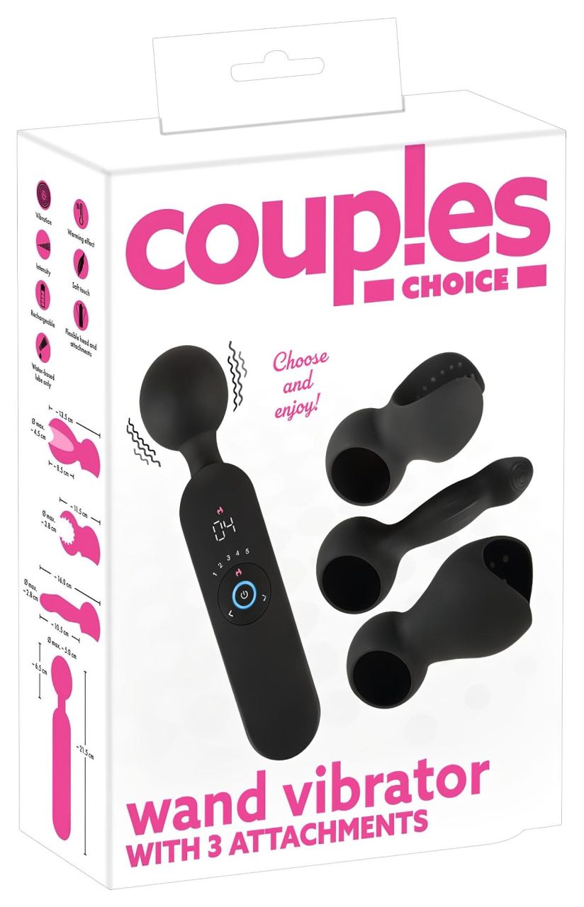 Couples Choice - akkus, melegítő masszírozó vibrátor (fekete)