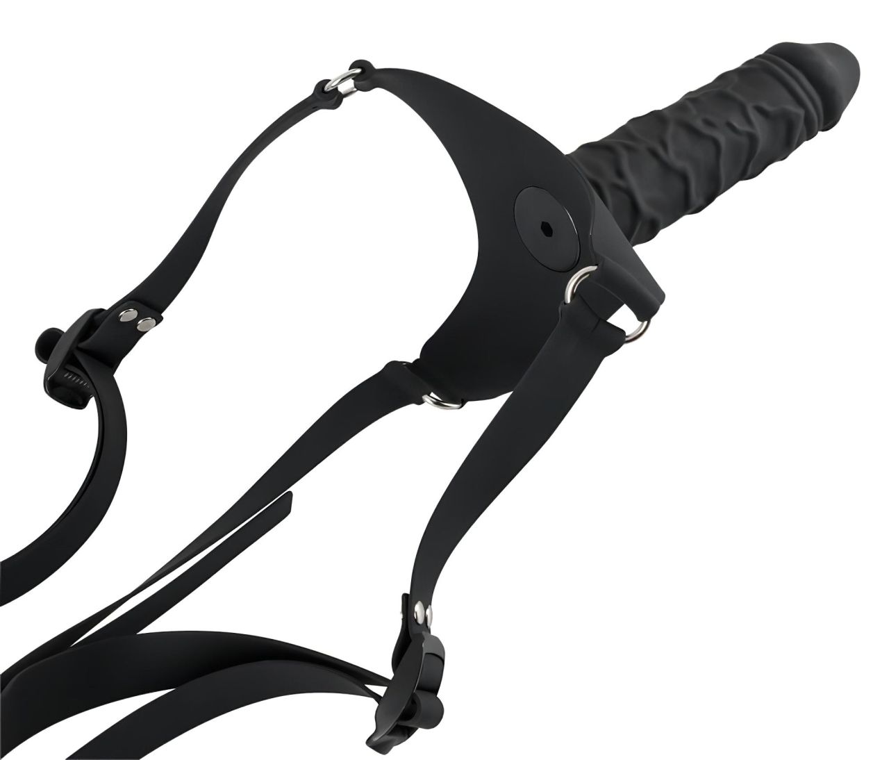 You2Toys - Silicone Strap-On - felcsatolható dildó (fekete) You2Toys - Silicone Strap-On - felcsatolható dildó (fekete)