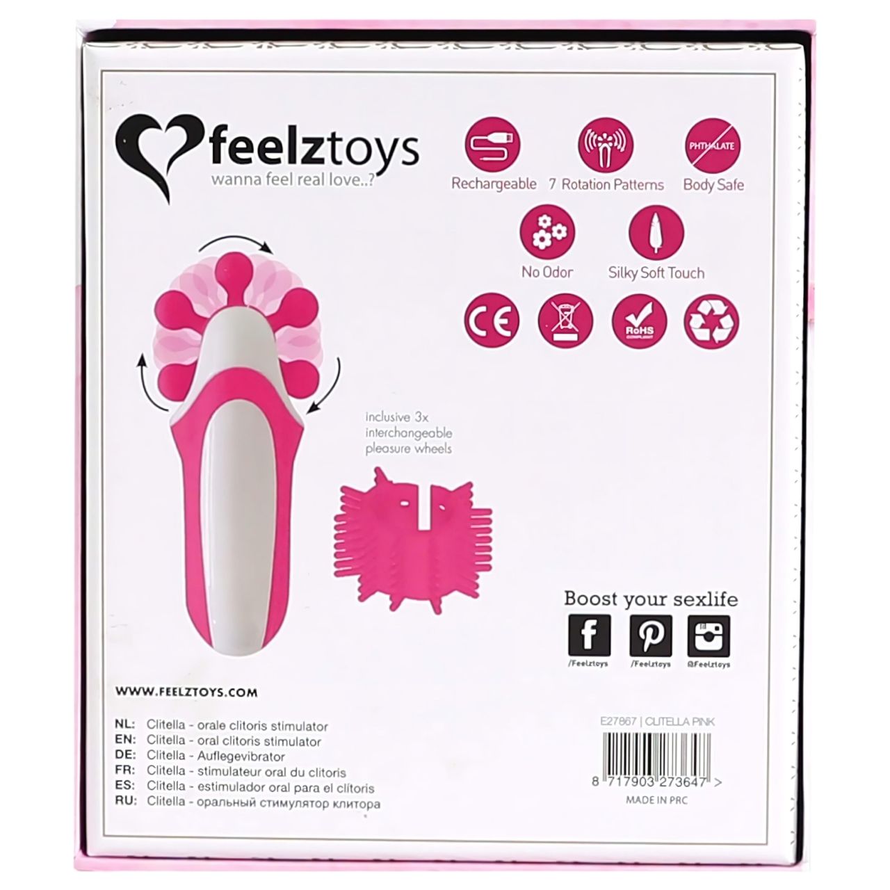 / FEELZTOYS Clitella - akkus, forgó, orál vibrátor (pink) / FEELZTOYS Clitella - akkus, forgó, orál vibrátor (pink)