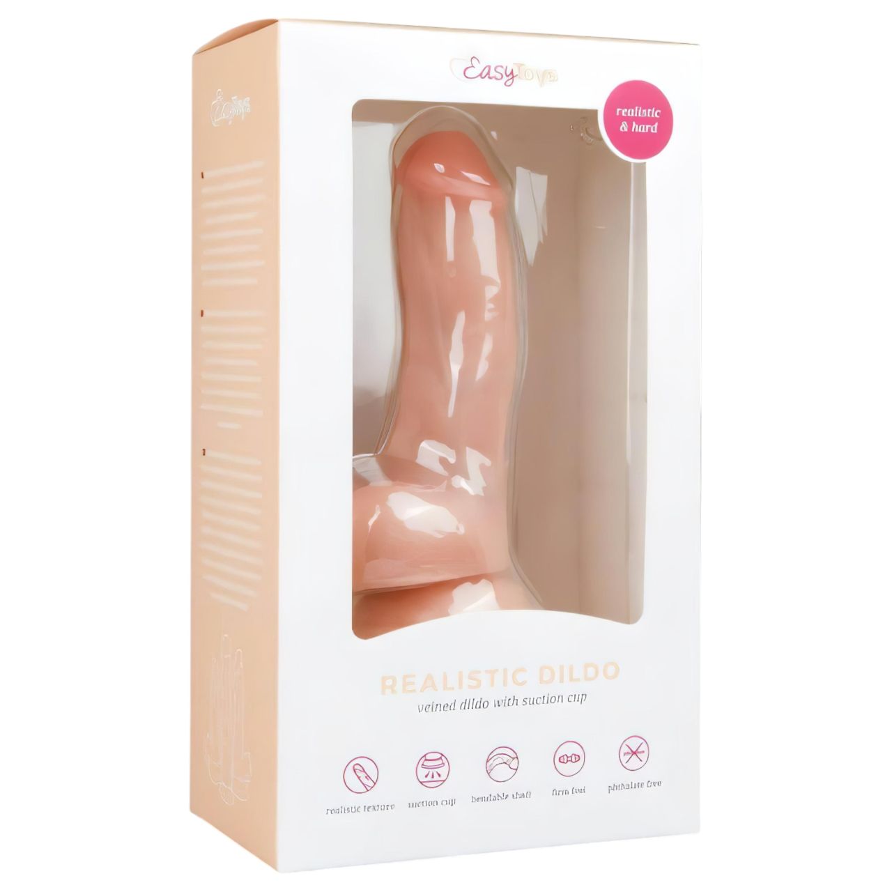 Easytoys - tapadókorongos, herés dildó (15cm) - natúr Easytoys - tapadókorongos, herés dildó (15cm) - natúr
