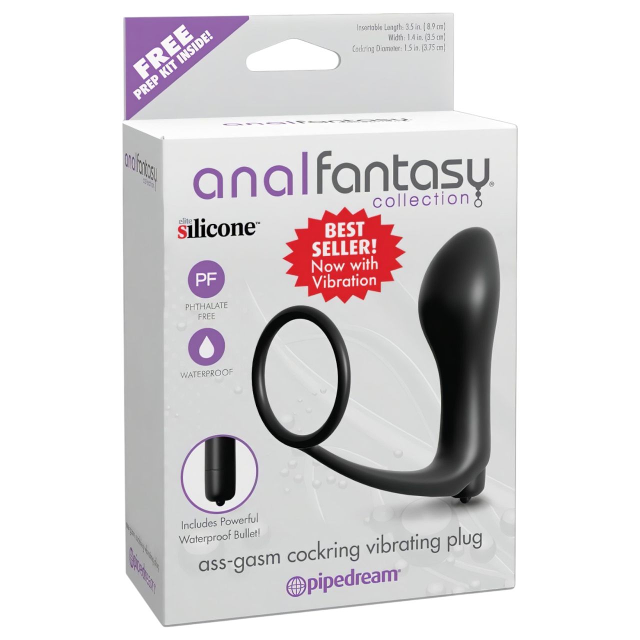 Analfantasy - ujj anál vibrátor péniszgyűrűvel (fekete) Analfantasy - ujj anál vibrátor péniszgyűrűvel (fekete)