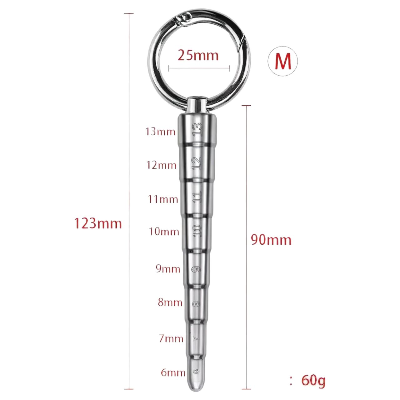 Rozsdamentes acél dilátor - M (ezüst)