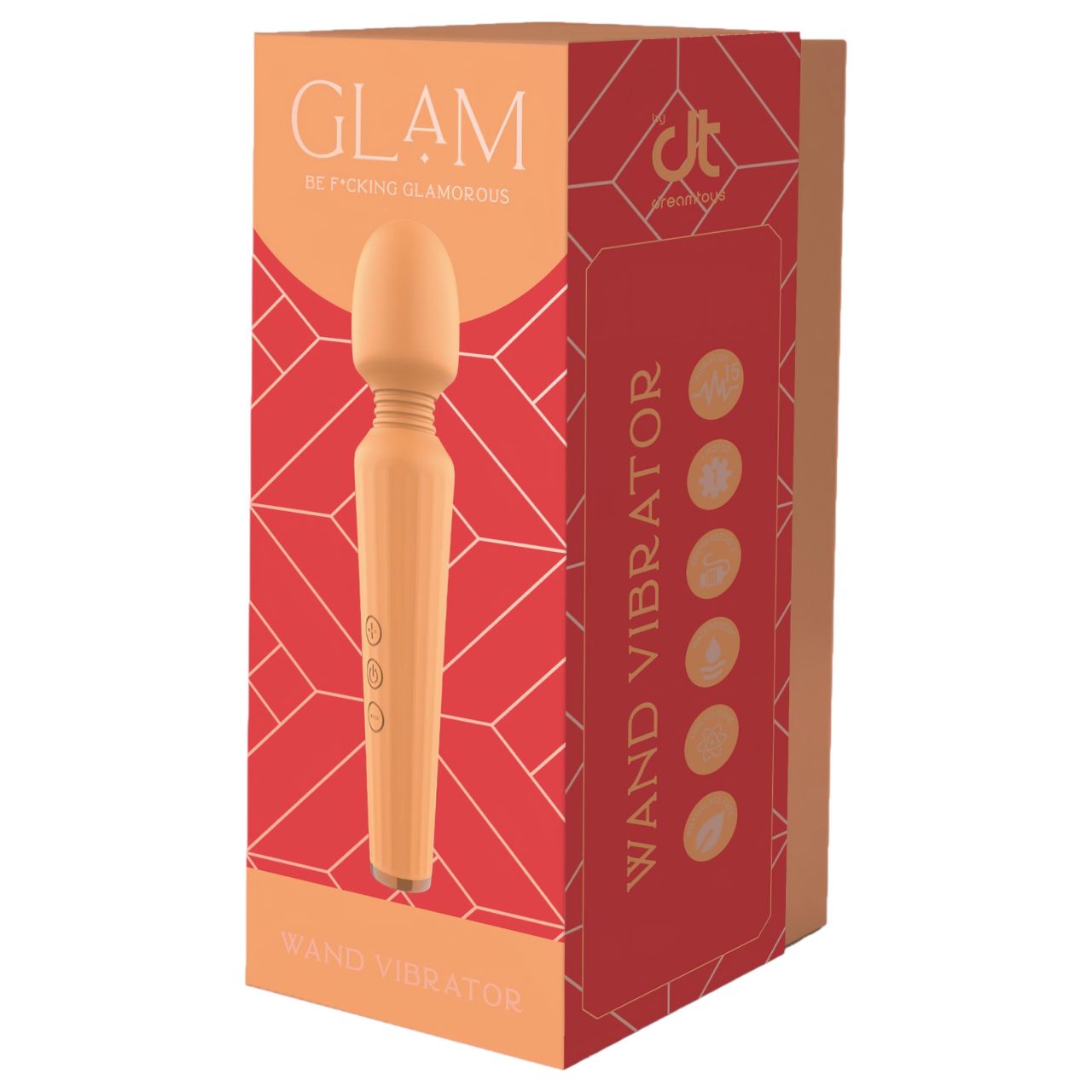 Glam - akkus wand masszírozó vibrátor (narancs)