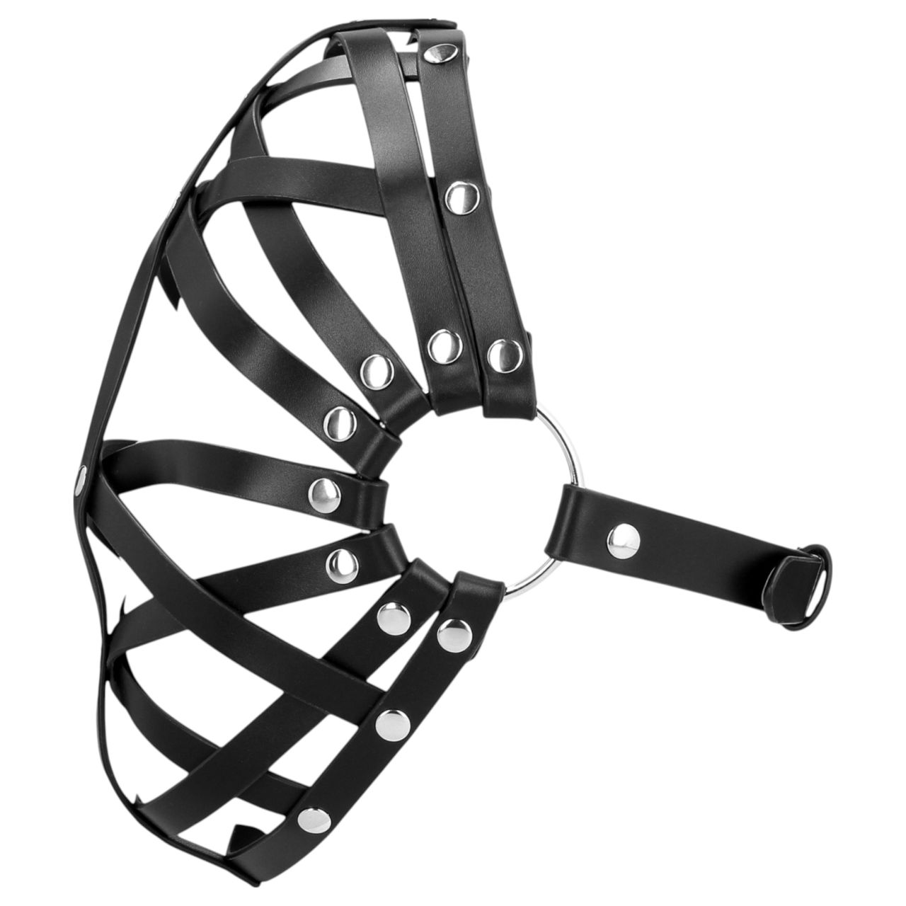 Ouch! - műbőr ketrec maszk (fekete) Ouch! - műbőr ketrec maszk (fekete)