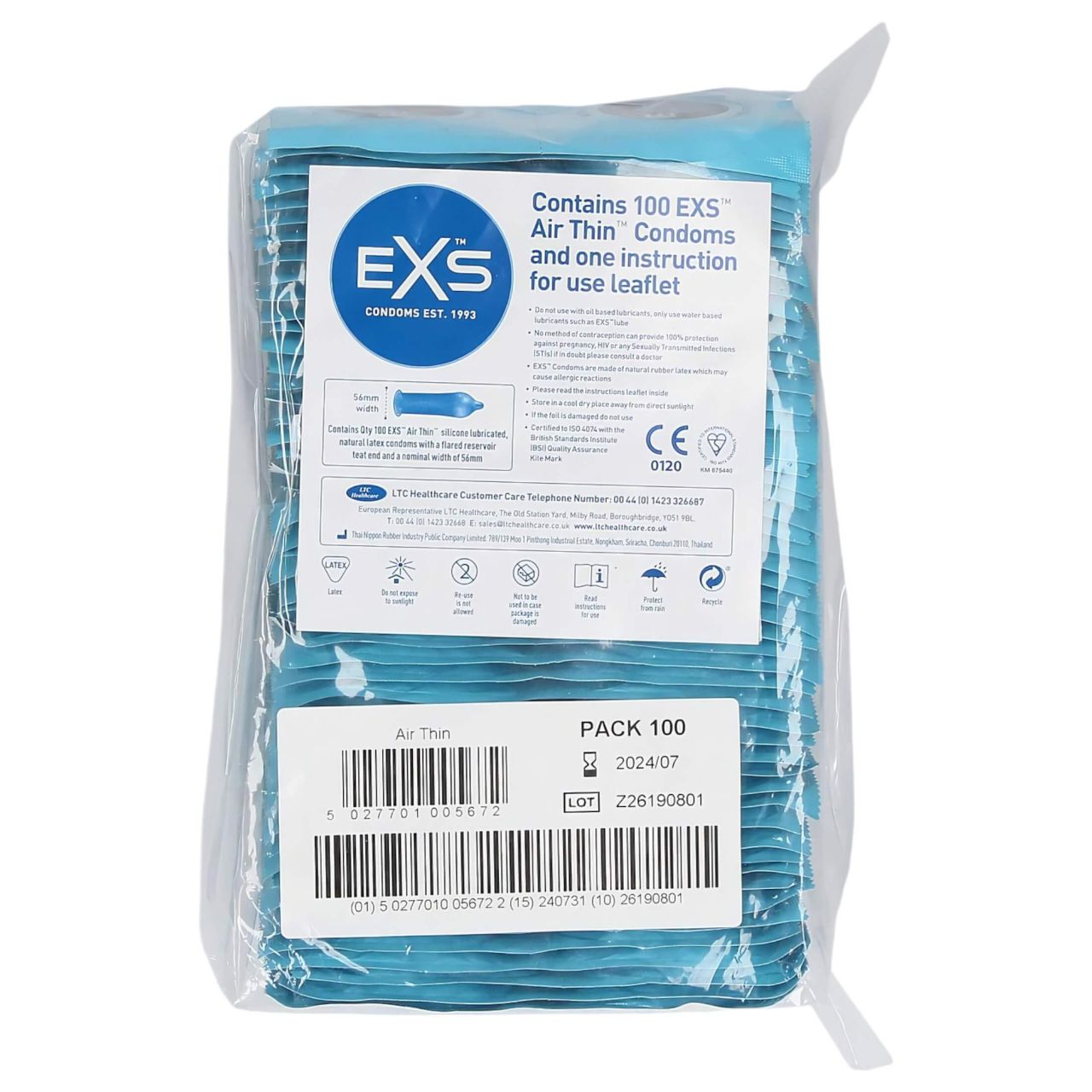 EXS Air Thin - latex óvszer (100db) EXS Air Thin - latex óvszer (100db)