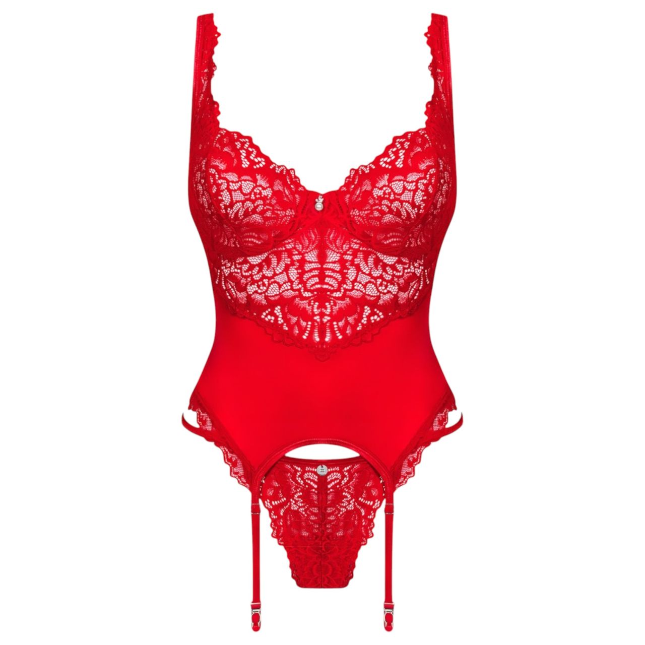 / Obsessive Amor Cherris - harisnyatartós csipke szett (piros) / Obsessive Amor Cherris - harisnyatartós csipke szett (piros)