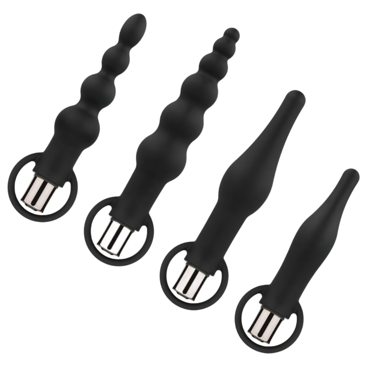 Easytoys - akkus anál vibrátor szett - 4 részes (fekete) Easytoys - akkus anál vibrátor szett - 4 részes (fekete)