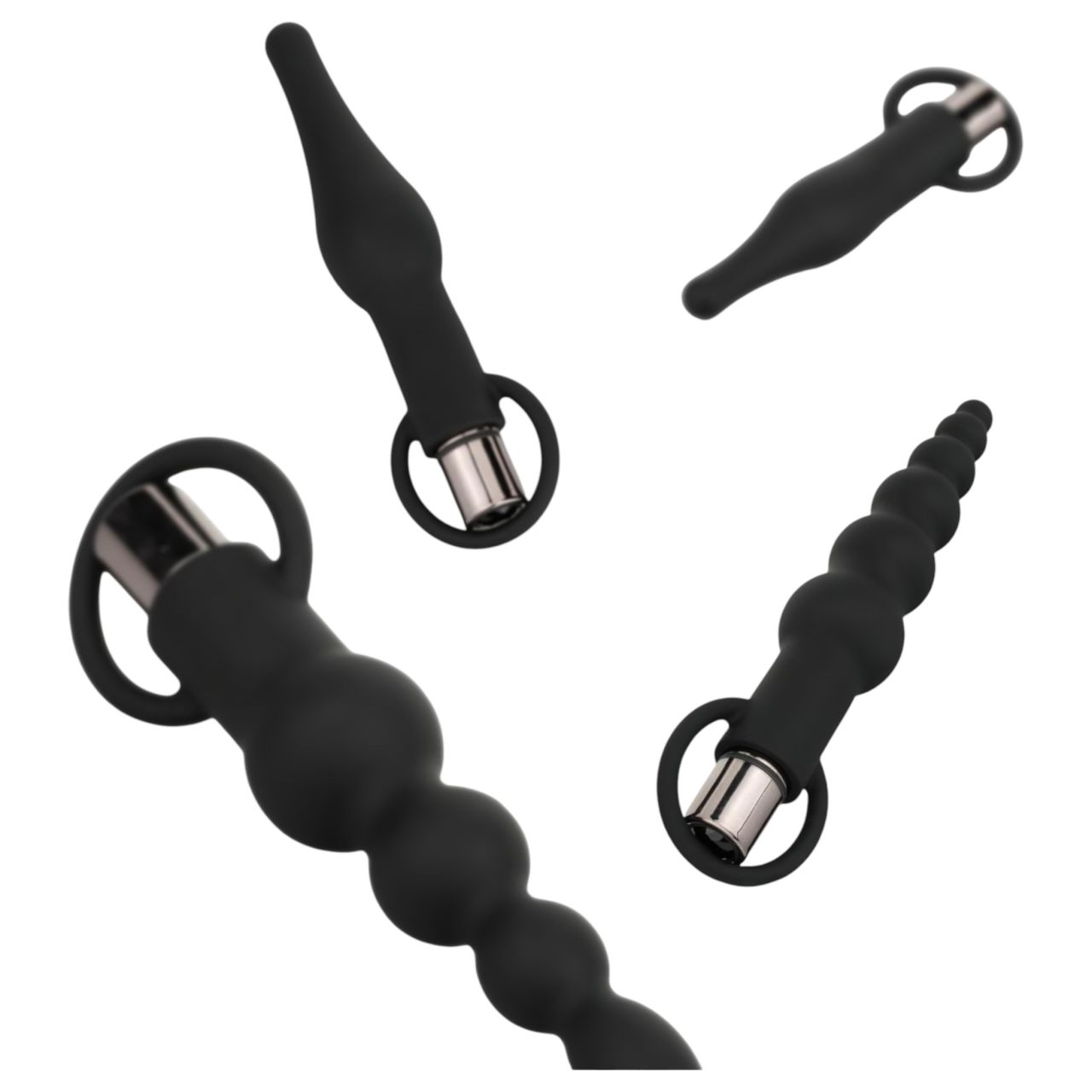 Easytoys - akkus anál vibrátor szett - 4 részes (fekete) Easytoys - akkus anál vibrátor szett - 4 részes (fekete)