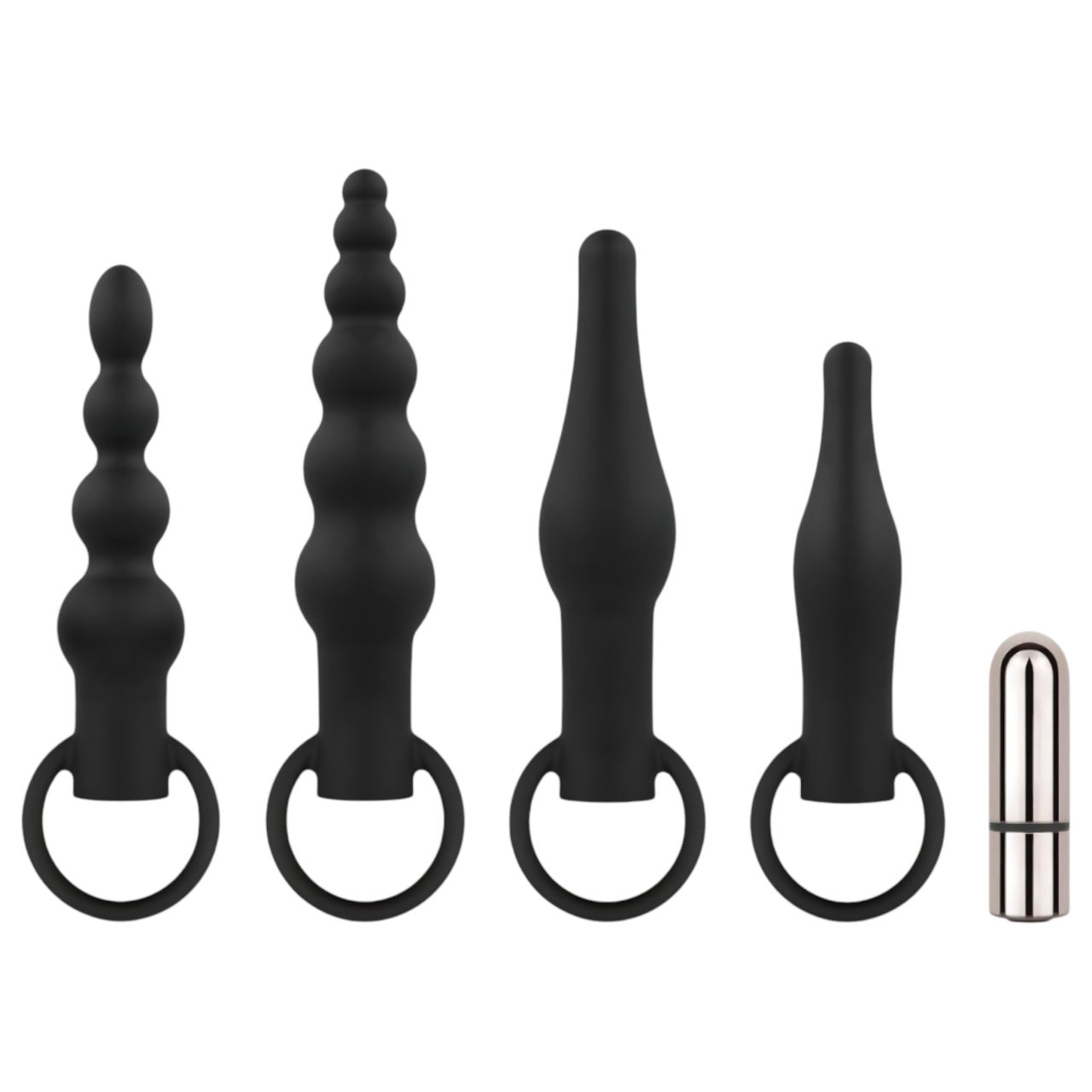Easytoys - akkus anál vibrátor szett - 4 részes (fekete) Easytoys - akkus anál vibrátor szett - 4 részes (fekete)
