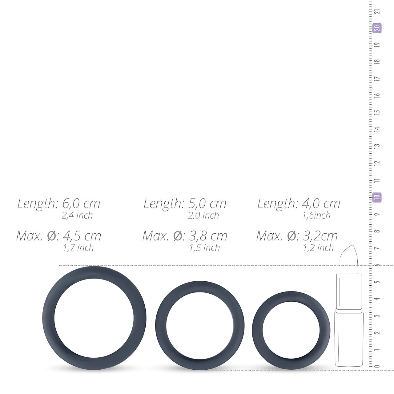 Boners - szilikon péniszgyűrű szett - 3db (szürke) Boners - szilikon péniszgyűrű szett - 3db (szürke)