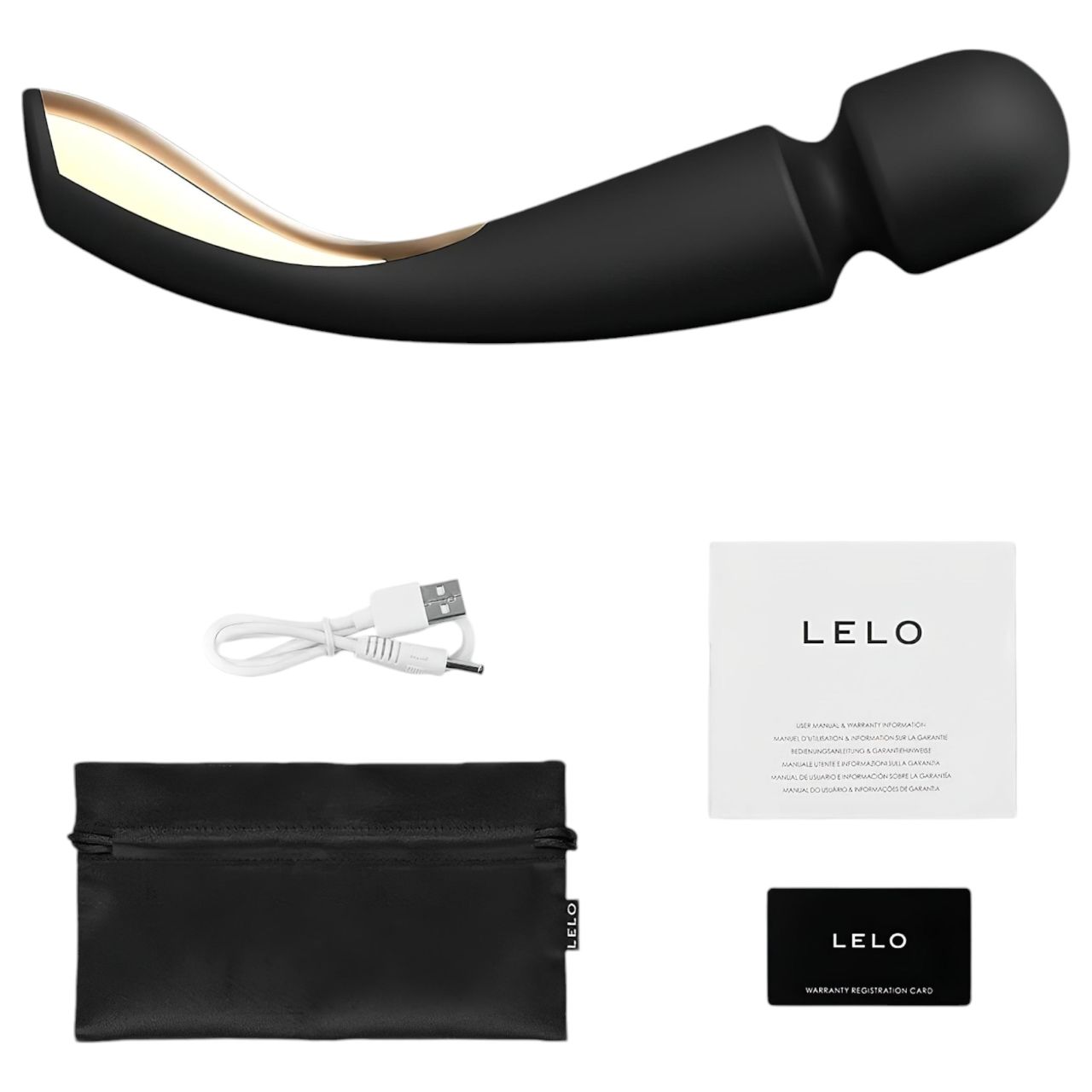 LELO Smart Wand 2 - nagy - akkus, masszírozó vibrátor (fekete) LELO Smart Wand 2 - nagy - akkus, masszírozó vibrátor (fekete)