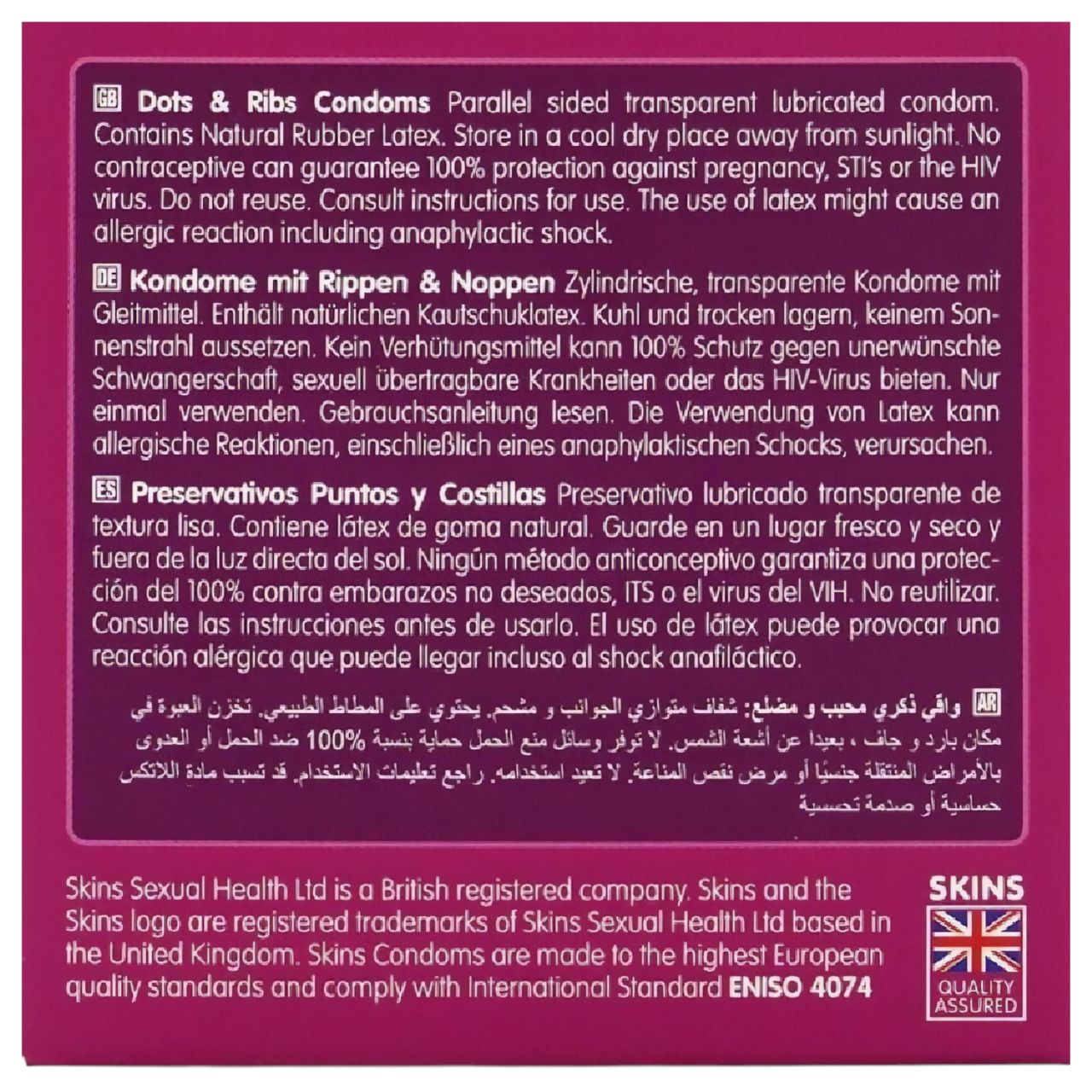 Skins - bordázott és pontozott óvszer (4db) Skins - bordázott és pontozott óvszer (4db)