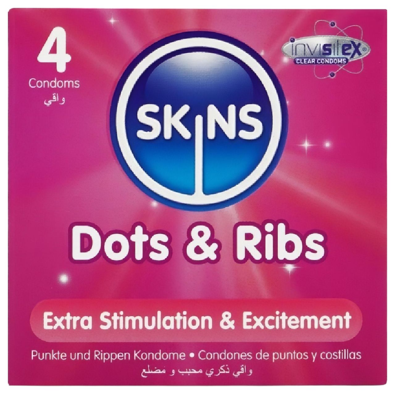 Skins - bordázott és pontozott óvszer (4db) Skins - bordázott és pontozott óvszer (4db)