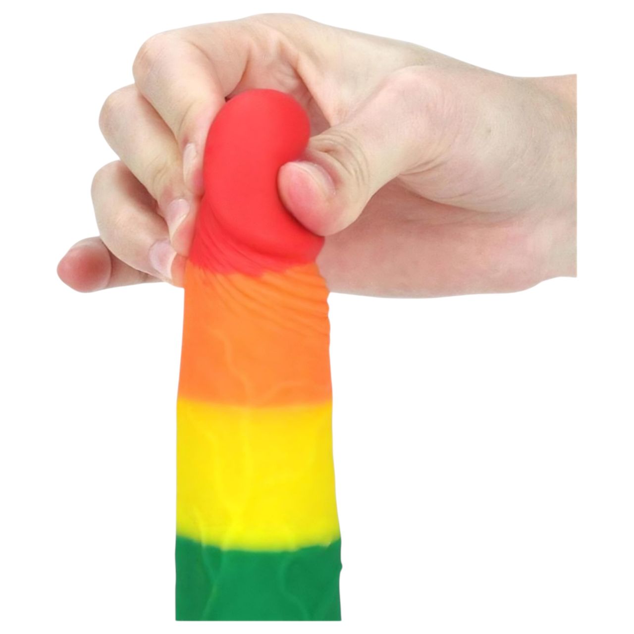 Lovetoy Prider - élethű dildó - 19cm (szivárvány) Lovetoy Prider - élethű dildó - 19cm (szivárvány)