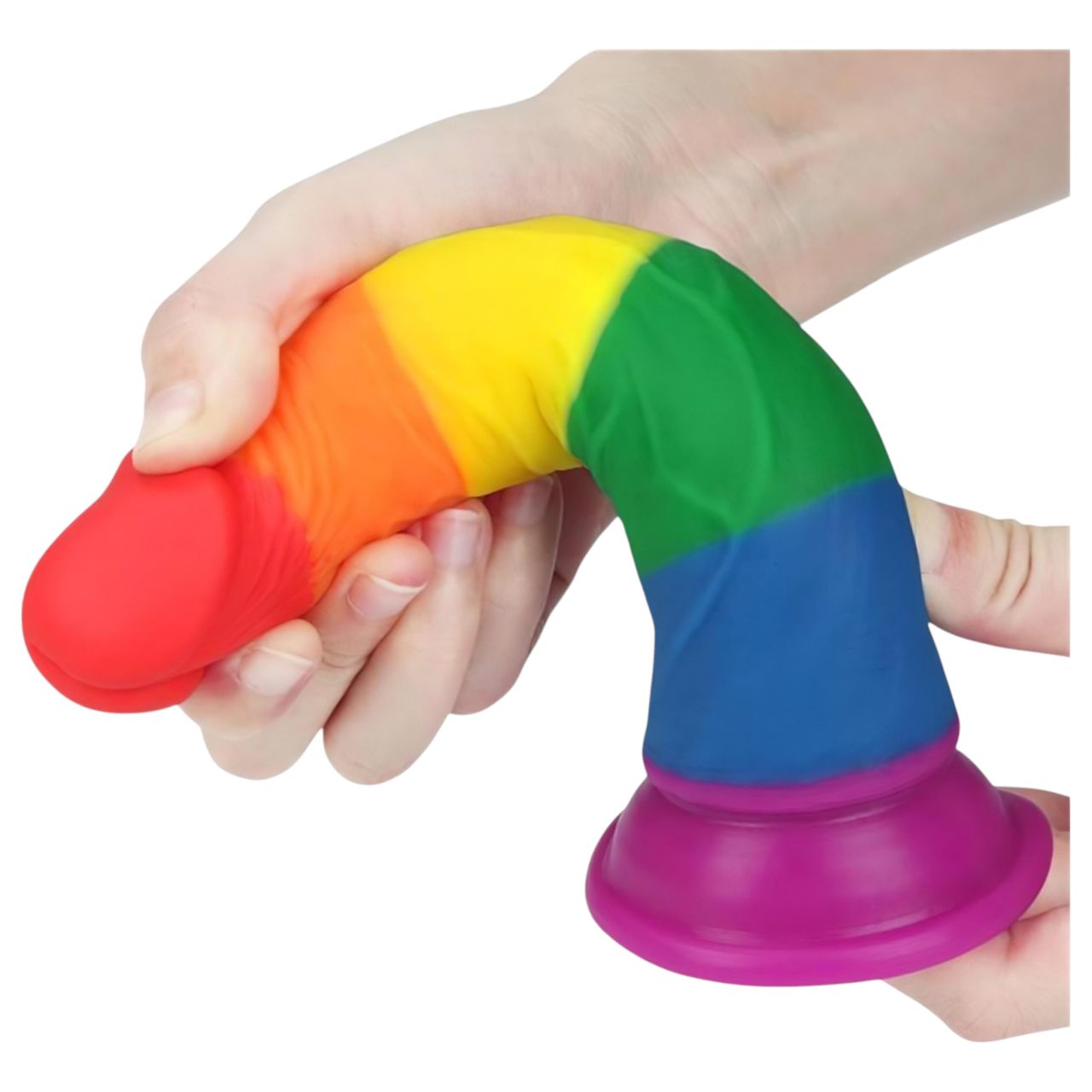 Lovetoy Prider - élethű dildó - 19cm (szivárvány) Lovetoy Prider - élethű dildó - 19cm (szivárvány)