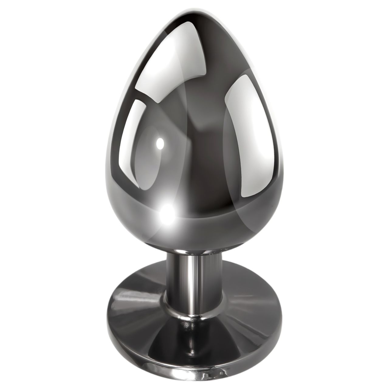 Evolved Black Gem - fém anál plug szett, fekete kővel (ezüst)