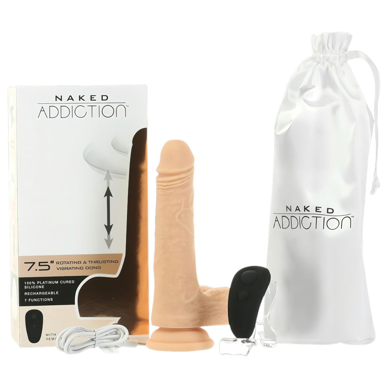 Naked Addiction Thrusting 7,5 - lökő vibrátor (19cm) - natúr Naked Addiction Thrusting 7,5 - lökő vibrátor (19cm) - natúr
