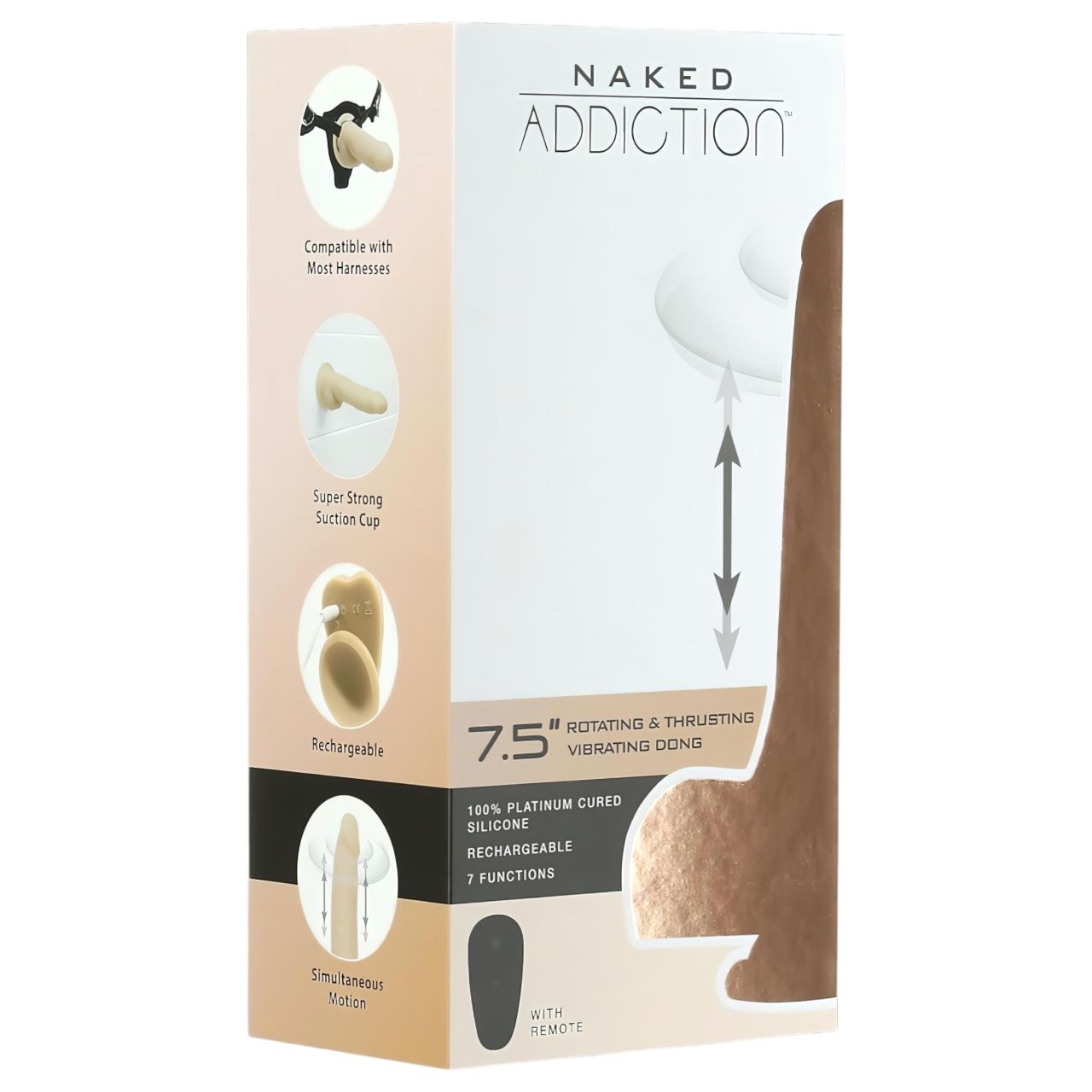 Naked Addiction Thrusting 7,5 - lökő vibrátor (19cm) - natúr Naked Addiction Thrusting 7,5 - lökő vibrátor (19cm) - natúr