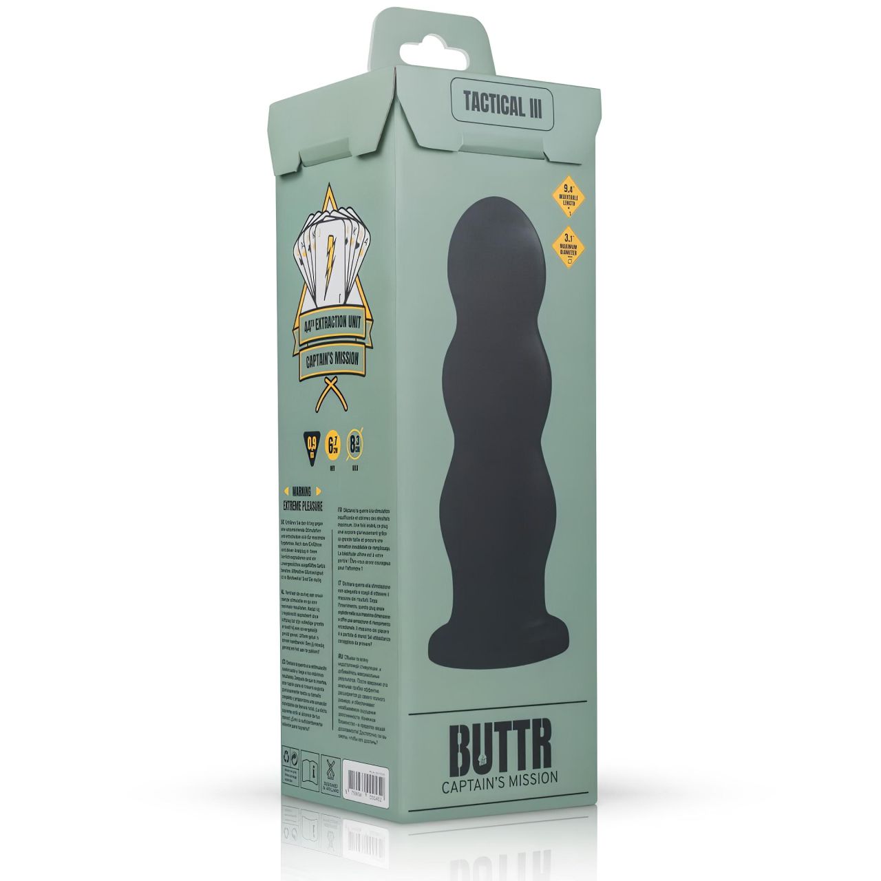 BUTTR Tactical III - tapadókorongos dildó (fekete) BUTTR Tactical III - tapadókorongos dildó (fekete)