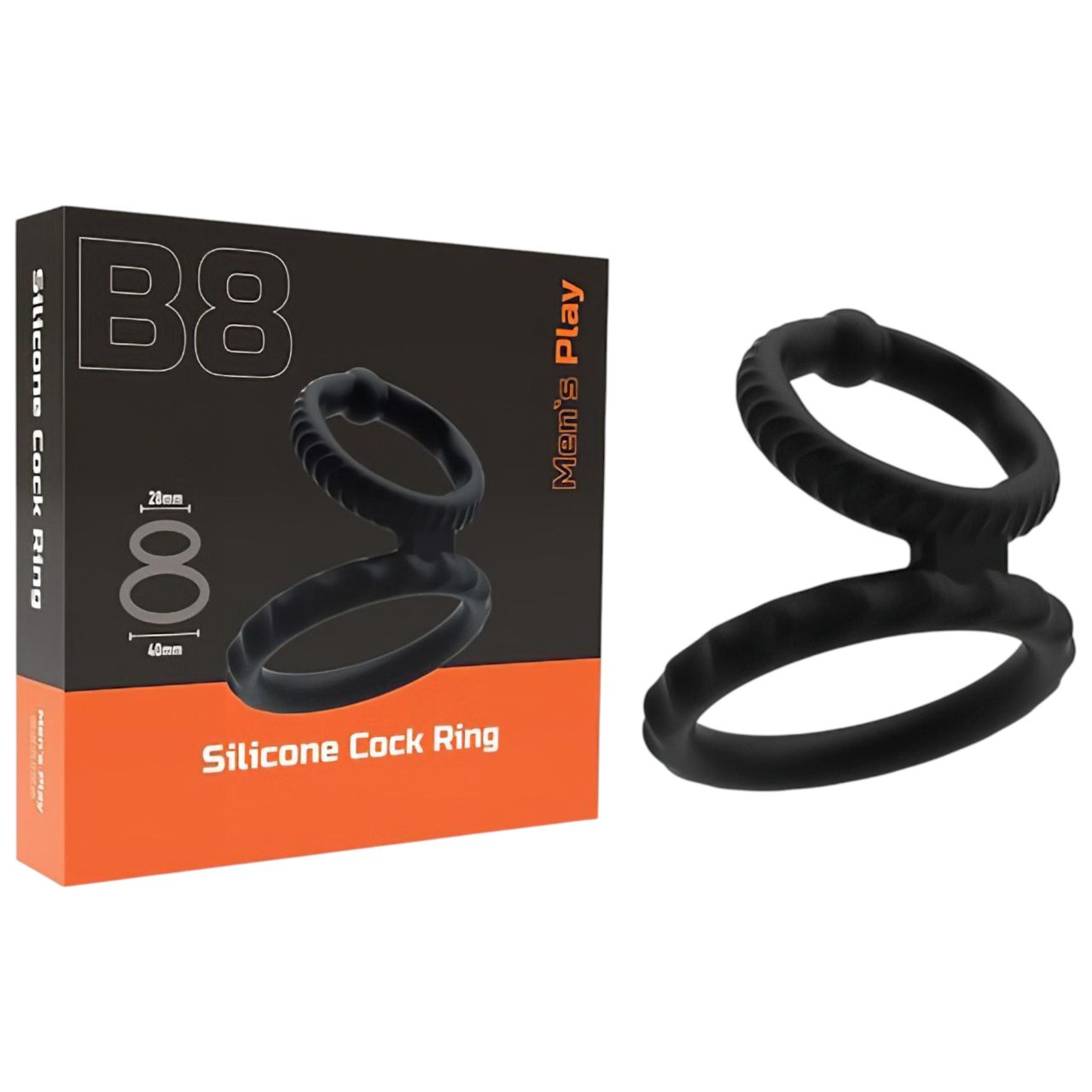 Men's Play - pénisz- és heregyűrű (fekete) Men's Play - pénisz- és heregyűrű (fekete)