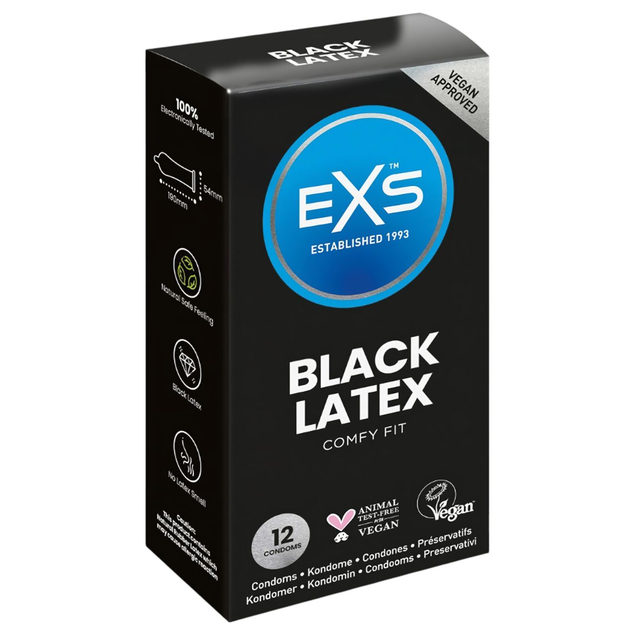 EXS Black - latex óvszer - fekete (12db) EXS Black - latex óvszer - fekete (12db)
