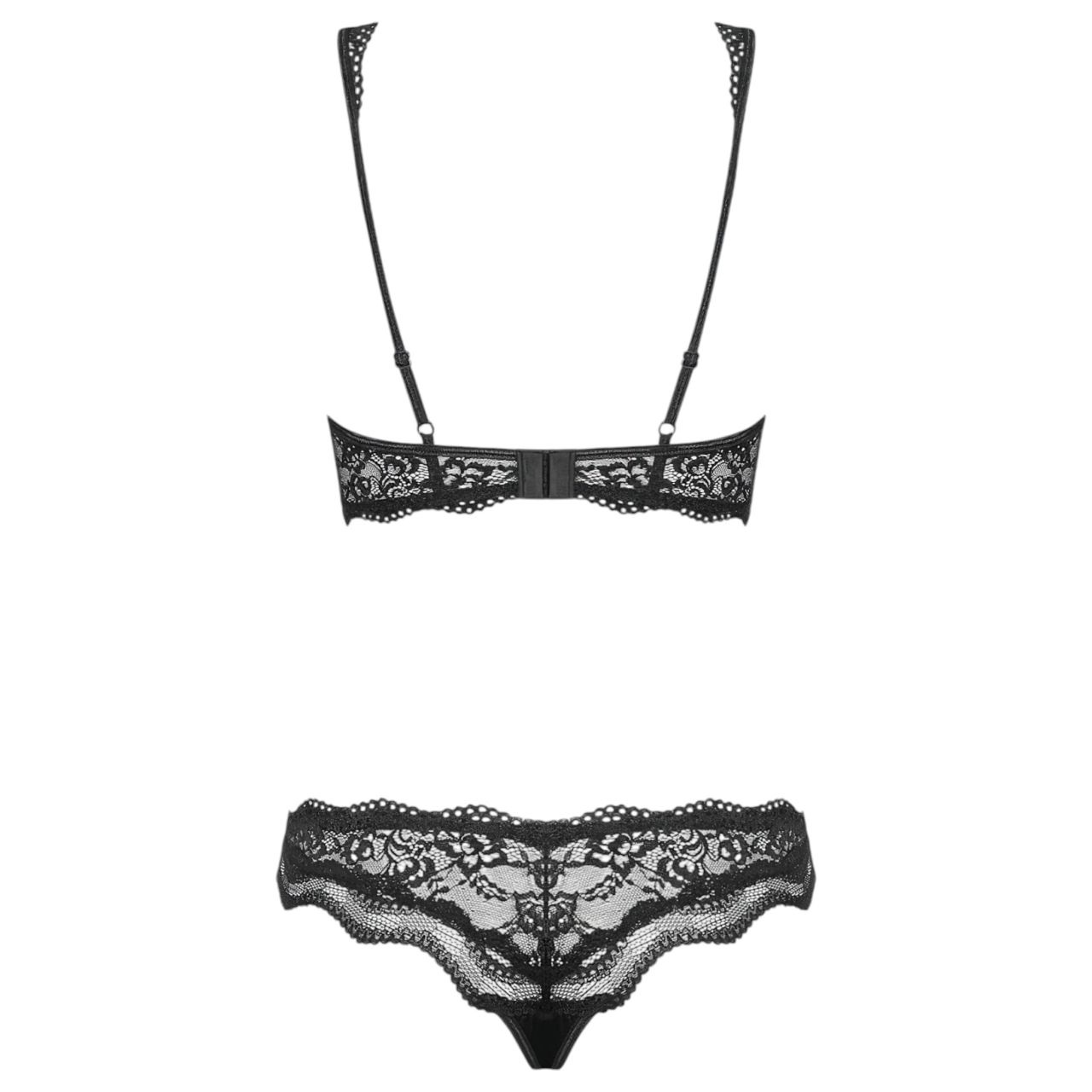 Obsessive Luvae - virágos, strasszos melltartó szett (fekete) Obsessive Luvae - virágos, strasszos melltartó szett (fekete)