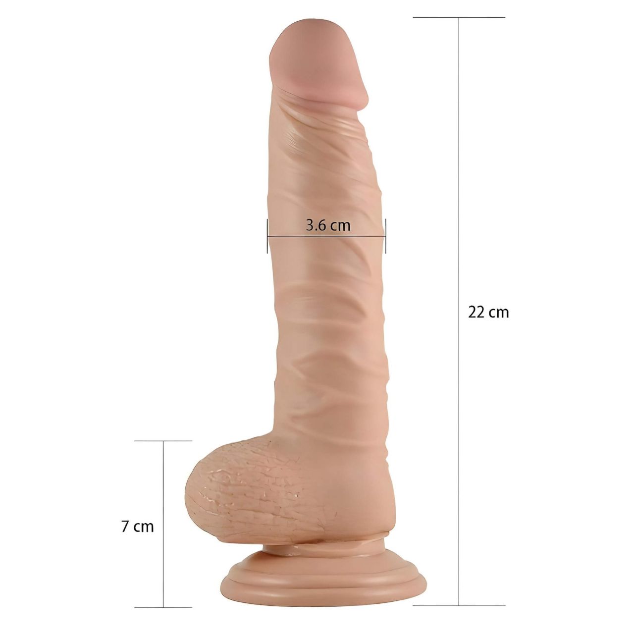 Lovetoy Real Extreme - tapadókorongos dildó - 21cm (natúr) Lovetoy Real Extreme - tapadókorongos dildó - 21cm (natúr)