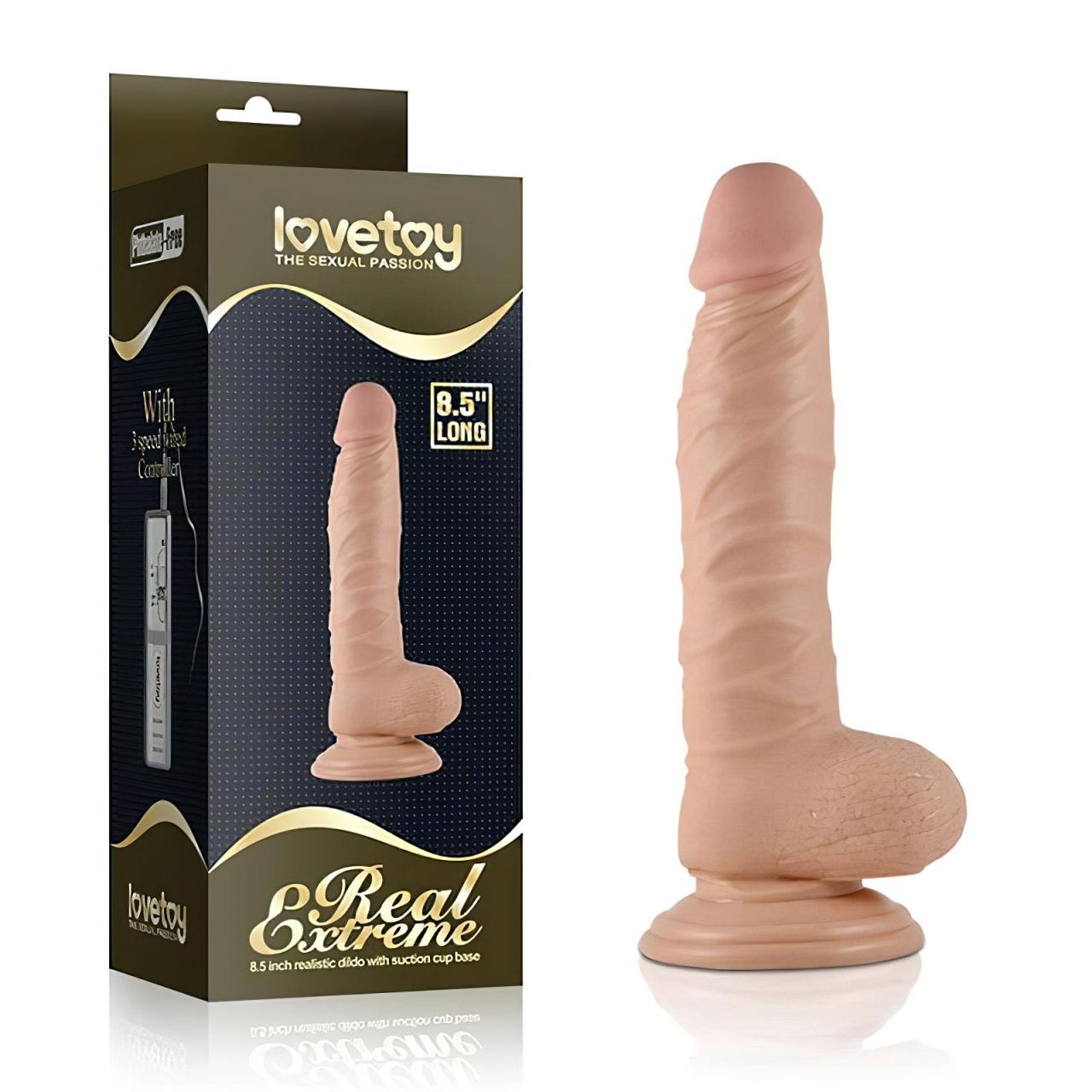 Lovetoy Real Extreme - tapadókorongos dildó - 21cm (natúr) Lovetoy Real Extreme - tapadókorongos dildó - 21cm (natúr)